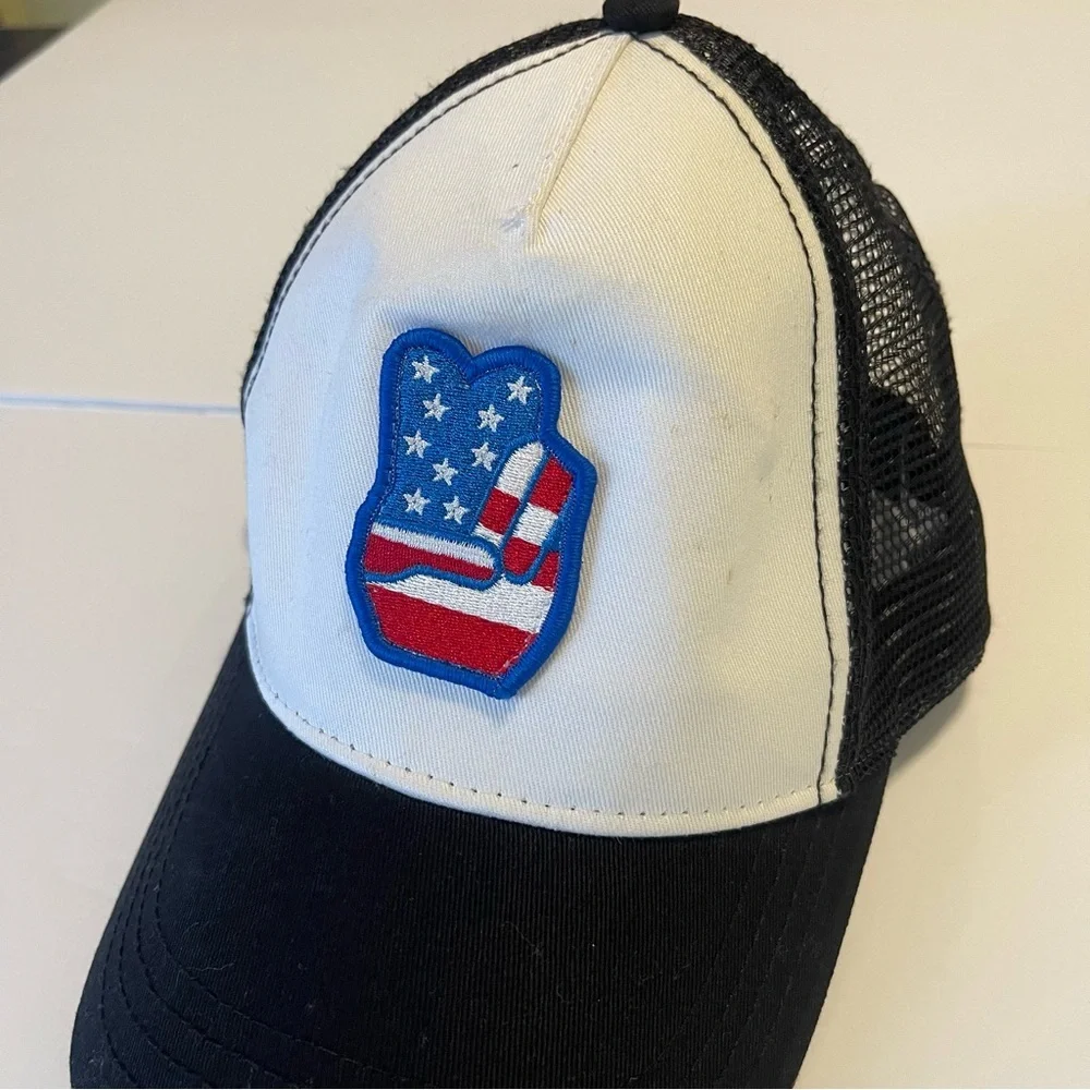 Topman Trucker Hat Mens One Size NWT Adjustable USA Flag Patch